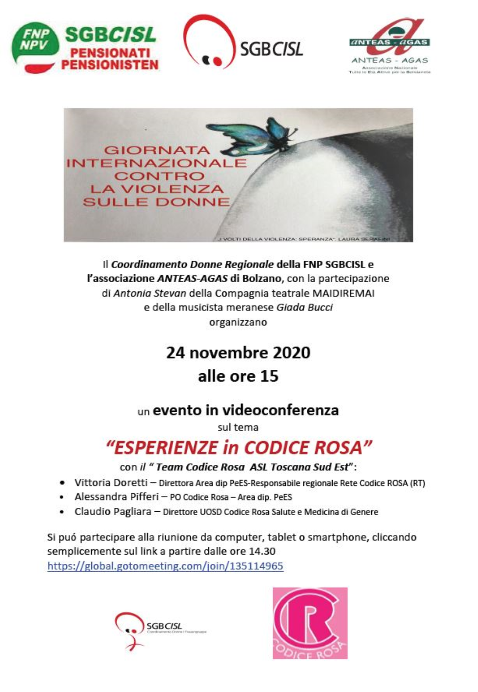 Evento in Videoconferenza in vista della giornata internazionale contro violenza sulle donne