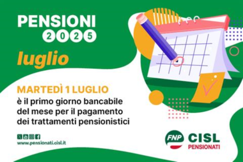 Pagamento pensioni Luglio 2025: il calendario